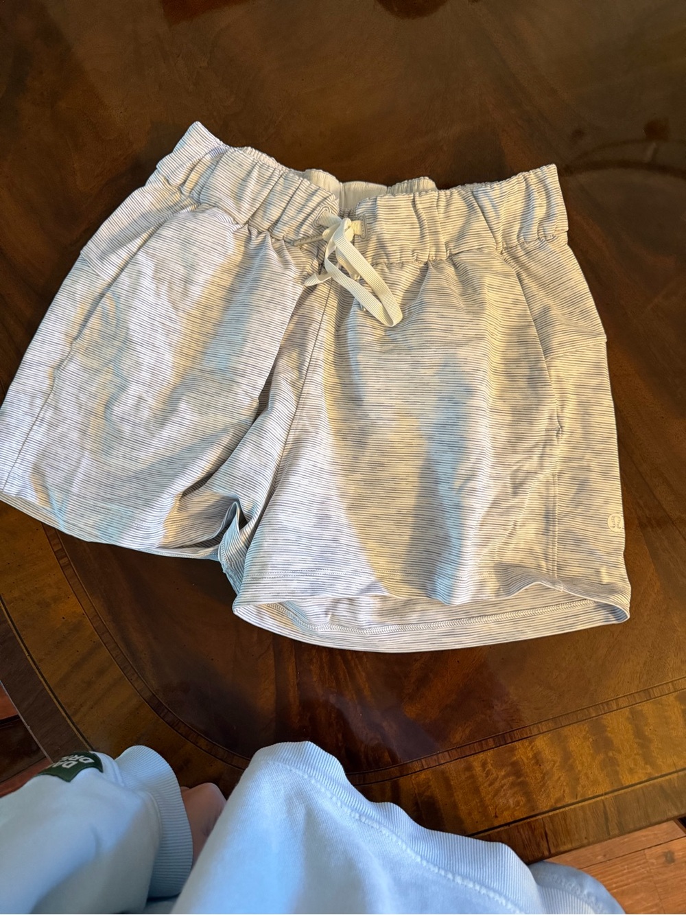 lululemon athletica Light Gray Striped Women’s Athletic Shorts